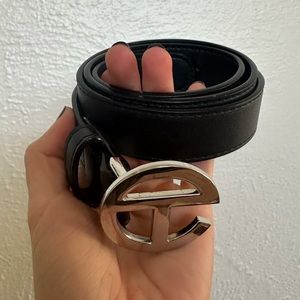 Telfar Leather Black Belt Sz S up to 30”